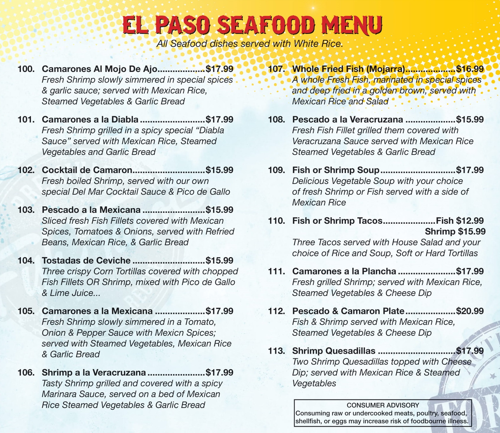 Seafood El Paso Mexican Grill